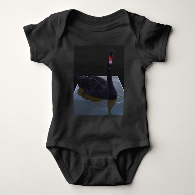 Body Para Bebê Nadação Negra Em Lixo Dimensional; (Frente)