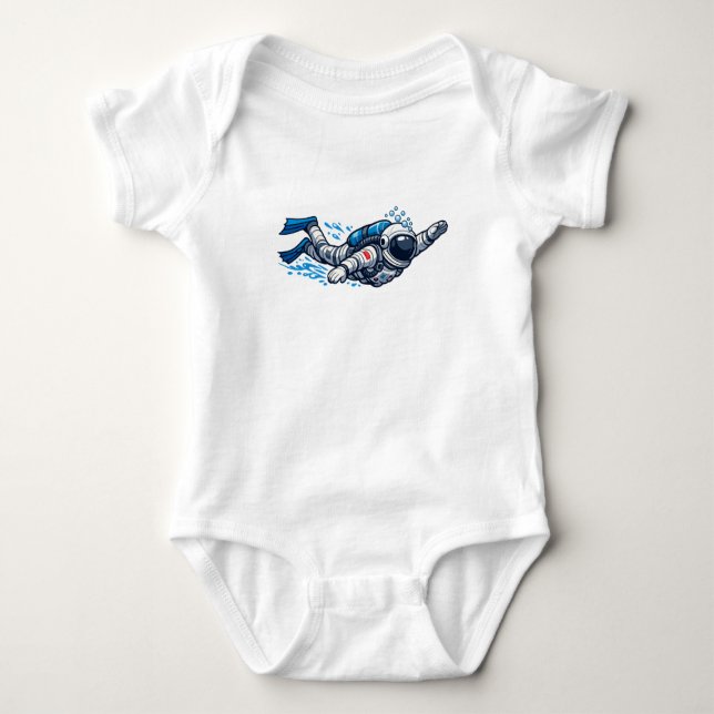 Body Para Bebê Nadador Astronauta (Frente)
