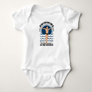 Body Para Bebê Nadar é o meu mundo - Nadador em Speedo