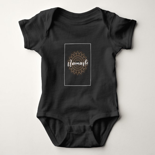 Body Para Bebê namaste design T-Shirt (Frente)