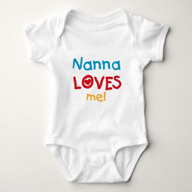 Body Para Bebê Nanna ama-me t-shirt e presentes (Frente)