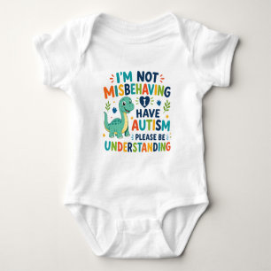 Body Para Bebê Não estou me comportando mal, eu tenho autismo