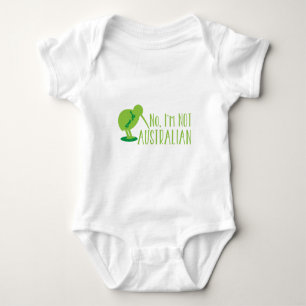 Body Para Bebê Não, eu não sou AUSTRALIANO (com pássaro e mapa