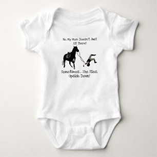 Body Para Bebê Não, minha mãe não fica sentada lá, cavalo equ