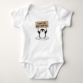 Body Para Bebê “Não posso voar, mas ainda tento” pinguim fofo
