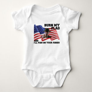 Body Para Bebê Não queime minha bandeira