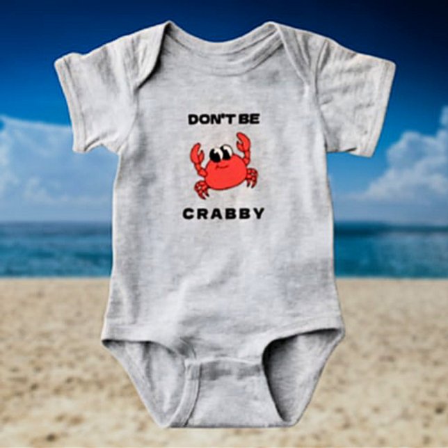 Body Para Bebê Não seja Crabby | Engraçado Caranguejo Vermelho En (Criador carregado)