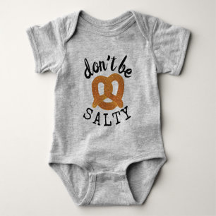 Body Para Bebê Não seja Salgado Engraçado Pretzel Pun