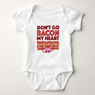 Body Para Bebê Não vai o bacon meu coração