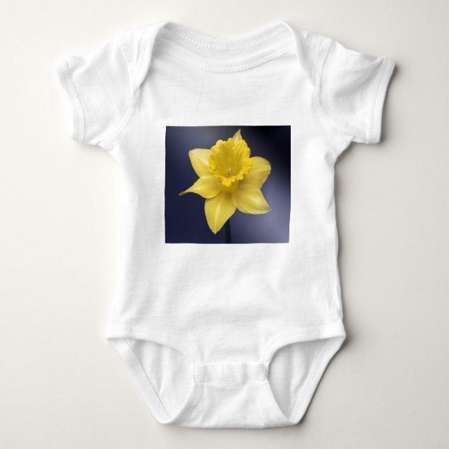 Body Para Bebê Narciso Amarelo Flor Pintor aquoso Floral (Frente)