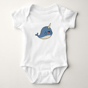 Body Para Bebê Narwhal Kawaii