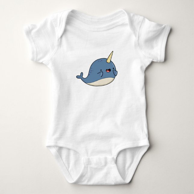 Body Para Bebê Narwhal Kawaii (Frente)