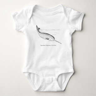 Body Para Bebê Narwhale Unicórnio do Mar