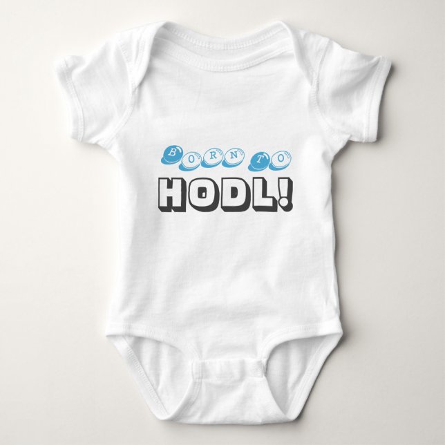 Body Para Bebê Nascer ao Bodysuit do bebê de HODL Bitcoin (Frente)