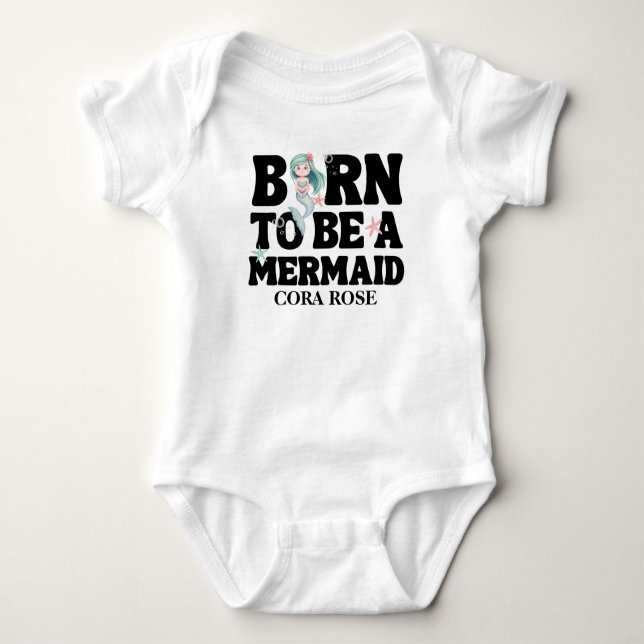 Body Para Bebê Nascer De Ser Um Chá de fraldas De Sereias (Frente)