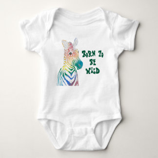 Body Para Bebê Nascer de ser Wild Rainbow Zebra