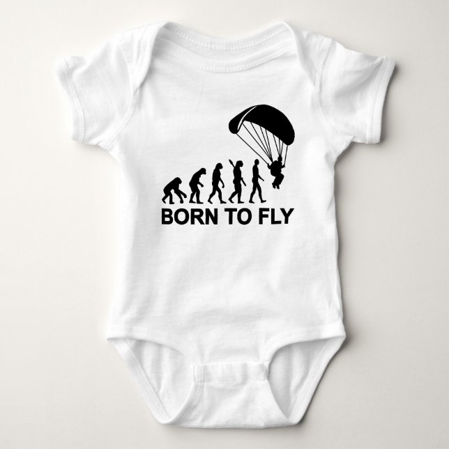 Body Para Bebê Nascer de Skydiving da evolução a voar (Frente)