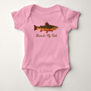 Body Para Bebê "Nascer de voar com peixe" de uma garota bonita