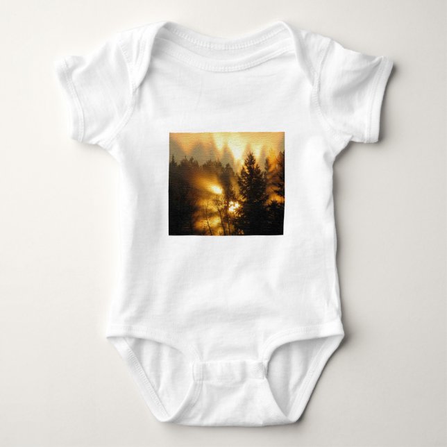 Body Para Bebê Nascer do Sol na Floresta (Frente)