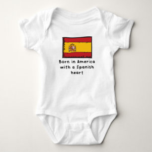 Body Para Bebê Nascer Na América Com Espanha Coração Espanhola