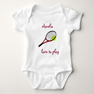 Body Para Bebê Nascer para jogar, Tênis Ball e Racquet, Personal