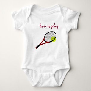 Body Para Bebê Nascer para jogar, Tênis Ball e Racquet, Trendy Ch