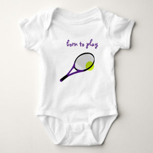 Body Para Bebê Nascer para jogar, Tênis Ball e Racquet, Trendy Ch