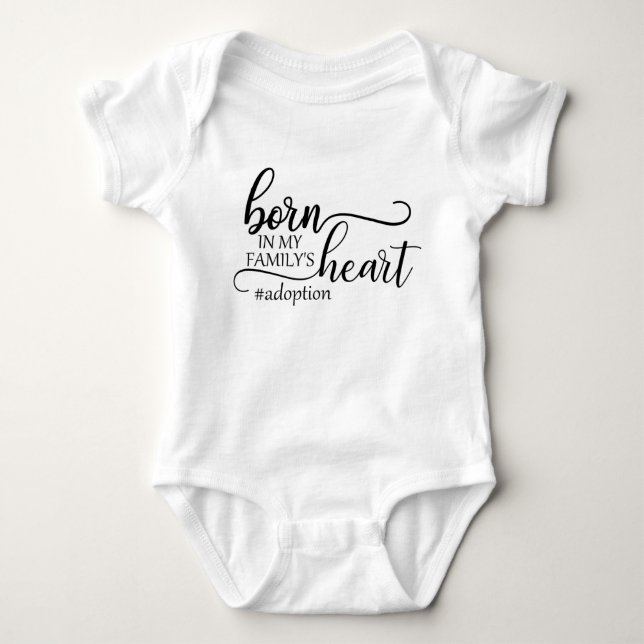 Body Para Bebê Nascer Personalizado de Adoção no coração da minha (Frente)