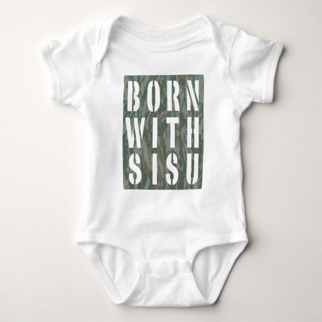 Body Para Bebê Nascido com Sisu Camo 3 (Frente)