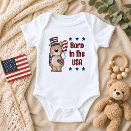 Body Para Bebê Nascido nos EUA Patriótico