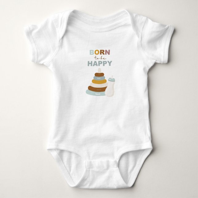 Body Para Bebê Nascido Para Ser Feliz (Frente)