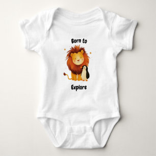 Body Para Bebê Nascidos para Explorar Leão & Pinguim - Aventureir