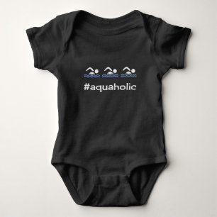 Body Para Bebê Natação engraçada de Aquaholic desportiva