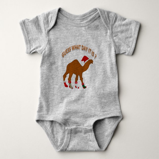 Body Para Bebê Natal Adivinhem Que Dia É Engraçado (Frente)