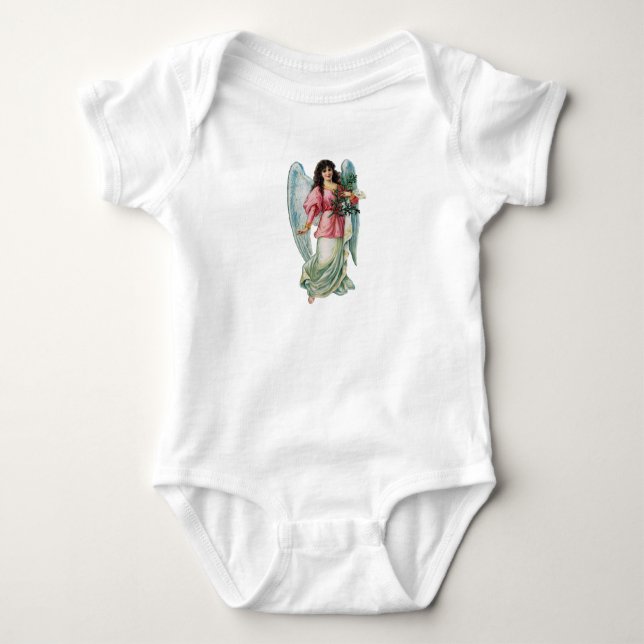 Body Para Bebê Natal Angel Baby Tee (Frente)