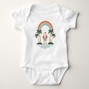 Body Para Bebê Natal Colorido do Papai Noel Havaiano
