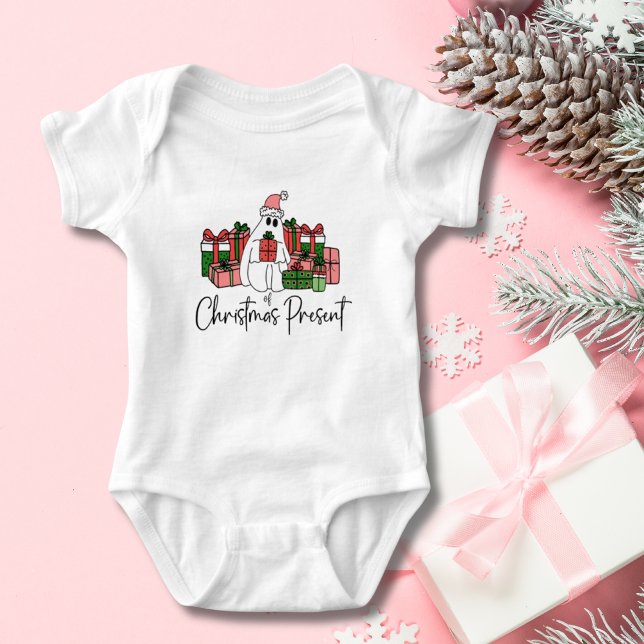 Body Para Bebê Natal Divertido Fofo (Cute Colorful Funny Newborn Ghost Of Christmas Baby Bodysuit )