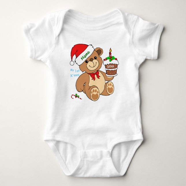 Body Para Bebê Natal do bebê o ø (Frente)