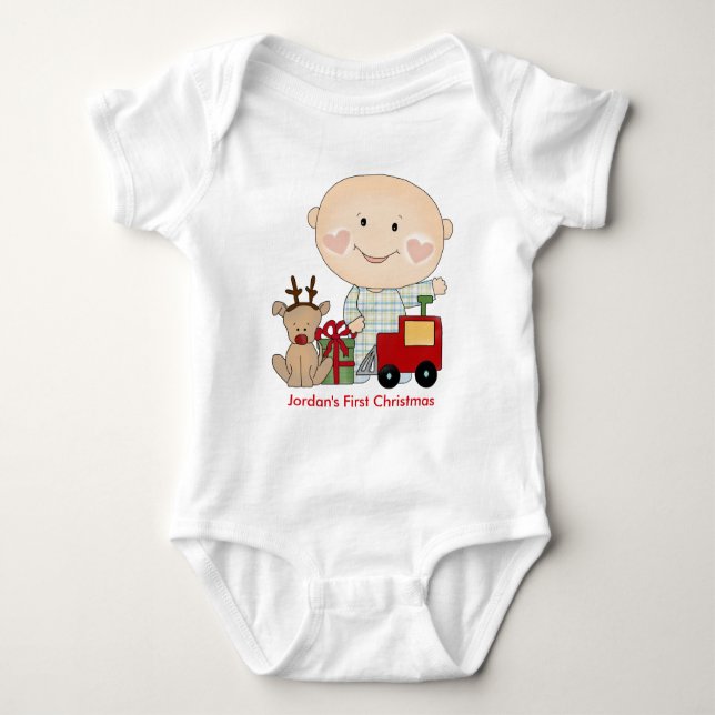 Body Para Bebê Natal do bebê personalizado do Bodysuit do bebê o (Frente)