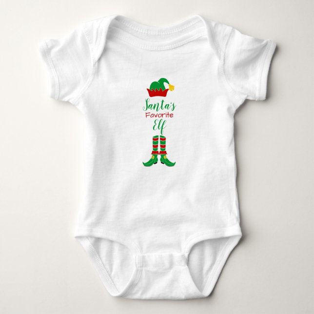 Body Para Bebê Natal do Elf para Papais noeis personalizáveis (Frente)