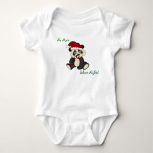 Body Para Bebê Natal do urso de panda pequena
