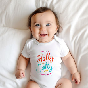 Body Para Bebê Natal Holly Jolly