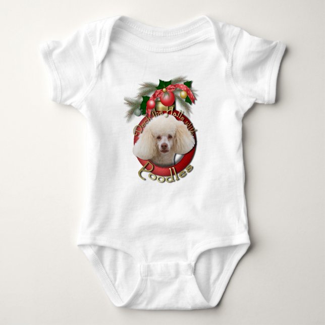 Body Para Bebê Natal - plataforma os salões - caniches - branco (Frente)