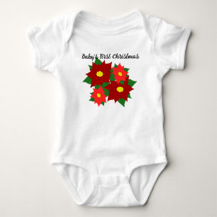 Body Para Bebê Natal Poinsettias