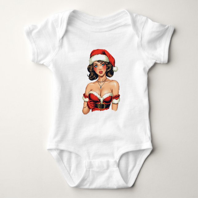 Body Para Bebê Natal Santa Claus Girl (Frente)