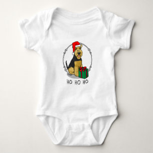 Body Para Bebê Natal Santa Claus Hat Welsh Terrier Dog Cute