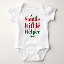 Body Para Bebê Natal Santas Helper bold typografia, safra