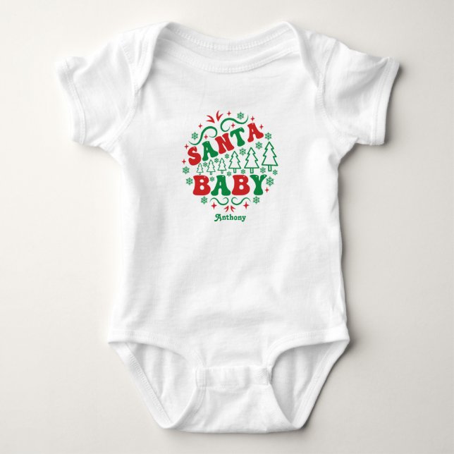 Body Para Bebê Natalzinho Personalizado Natal Retrô (Frente)