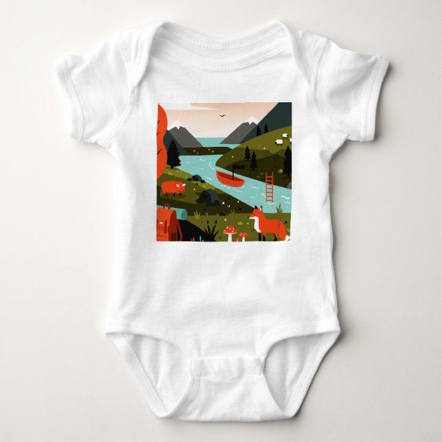 Body Para Bebê Nature scene of a hiking trip (Frente)