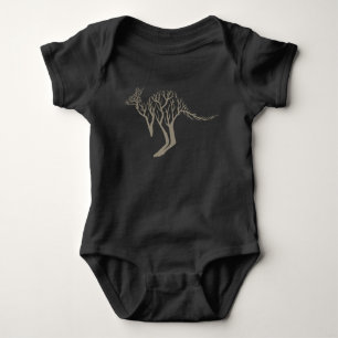 Body Para Bebê Natureza Artística da Austrália Árvore Canguru Out